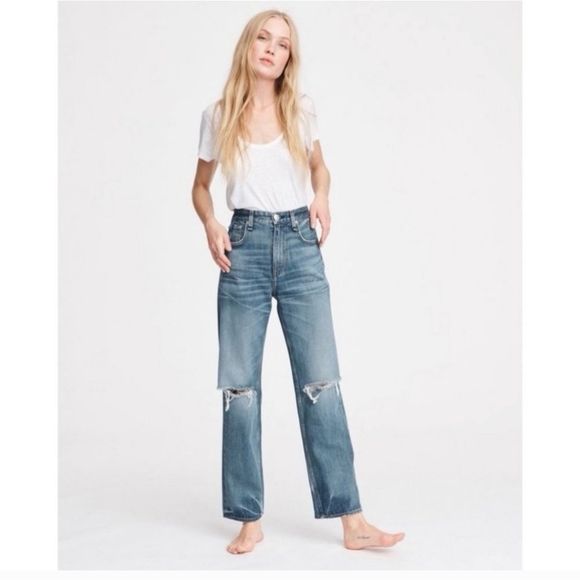 High rise, straight leg Rag & bone distressed jeans size 29! - Picture 4 of 16